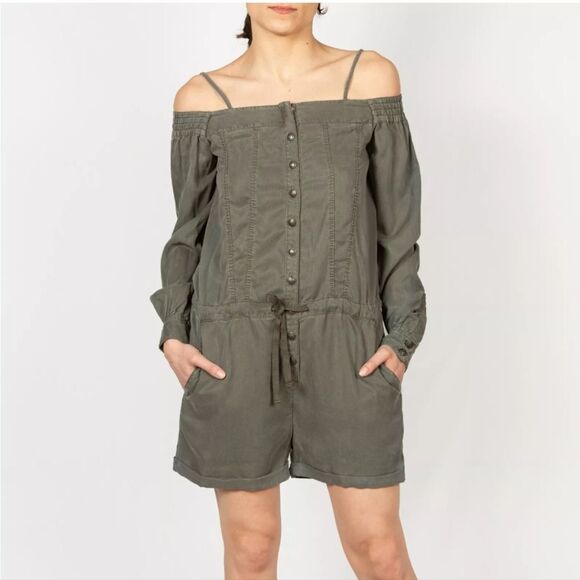 NWT The Kooples Lorie Pleated Jumpsuit In Green - Picture 2 of 7